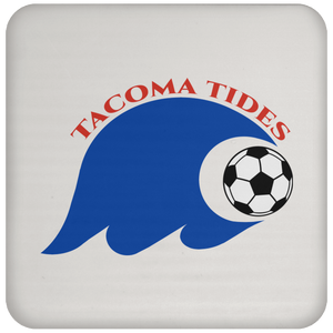 Tacoma Tides Drink Coaster Table Pad ASL Soccer Team color White Tacoma Tides Drink Coaster Table Pad ASL Soccer Team color White