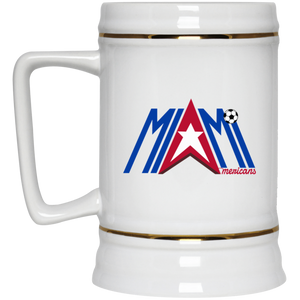 Miami Americans Beer Stein Ceramic 22 Oz. Capacity Ceramic ASL Soccer Team color White Miami Americans Beer Stein Ceramic 22 Oz. Capacity Ceramic ASL Soccer Team color White