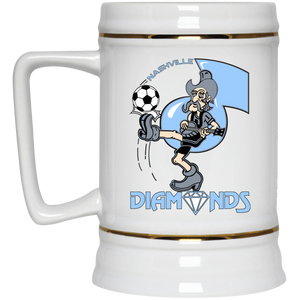 Nashville Diamonds Beer Stein Ceramic 22 Oz. Capacity Ceramic ASL Soccer Team color White Nashville Diamonds Beer Stein Ceramic 22 Oz. Capacity Ceramic ASL Soccer Team color White