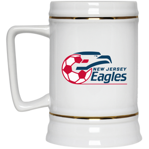 New Jersey Eagles Beer Stein Mug Ceramic 22 Oz. Capacity ASL Soccer Team color White New Jersey Eagles Beer Stein Mug Ceramic 22 Oz. Capacity ASL Soccer Team color White