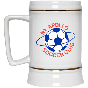 New York Apollo Beer Stein Mug Ceramic 22 Oz. Capacity ASL Soccer Team color White New York Apollo Beer Stein Mug Ceramic 22 Oz. Capacity ASL Soccer Team color White