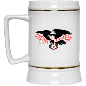 New York Eagles Beer Stein Mug Ceramic 22 Oz. Capacity ASL Soccer Team color White New York Eagles Beer Stein Mug Ceramic 22 Oz. Capacity ASL Soccer Team color White