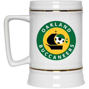 Oakland Buccaneers Beer Stein Mug Ceramic  22 Oz. Capacity ASL Soccer Team color White Oakland Buccaneers Beer Stein Mug Ceramic  22 Oz. Capacity ASL Soccer Team color White