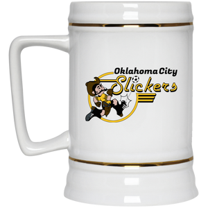 Oklahoma City Slickers Beer Stein Mug Ceramic  22 Oz. Capacity ASL Soccer Team color White Oklahoma City Slickers Beer Stein Mug Ceramic  22 Oz. Capacity ASL Soccer Team color White