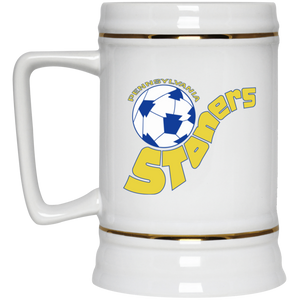 Pennsylvania Stoners Beer Stein Mug Ceramic  22 Oz. Capacity ASL Soccer Team color White Pennsylvania Stoners Beer Stein Mug Ceramic  22 Oz. Capacity ASL Soccer Team color White