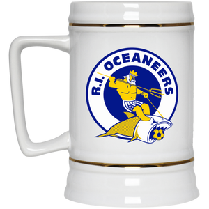 Rhode Island Oceaneers Beer Stein Mug Ceramic 22 Oz. Capacity ASL Soccer Team color White Rhode Island Oceaneers Beer Stein Mug Ceramic 22 Oz. Capacity ASL Soccer Team color White