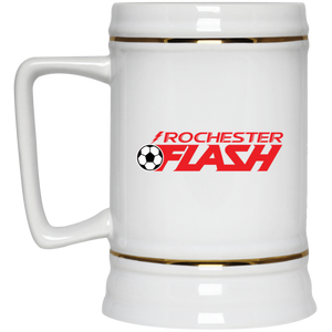 Rochester Flash Beer Stein Mug Ceramic  22 Oz. Capacity ASL Soccer Team color White Rochester Flash Beer Stein Mug Ceramic  22 Oz. Capacity ASL Soccer Team color White