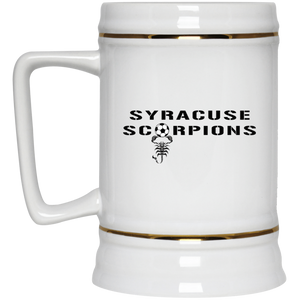 Syracuse Scorpions Beer Stein Mug Ceramic 22 Oz. Capacity ASL Soccer Team color White Syracuse Scorpions Beer Stein Mug Ceramic 22 Oz. Capacity ASL Soccer Team color White