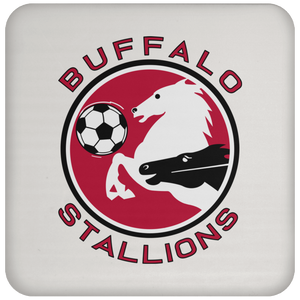 Buffalo Stallions MISL Soccer Team Drink Coaster color White Buffalo Stallions MISL Soccer Team Drink Coaster color White