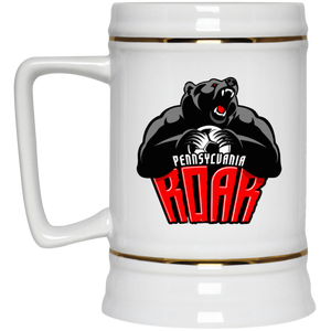 Pennsylvania Roar Beer Mug Stein Ceramic 22 Oz. Capacity MISL Soccer Team color White Pennsylvania Roar Beer Mug Stein Ceramic 22 Oz. Capacity MISL Soccer Team color White