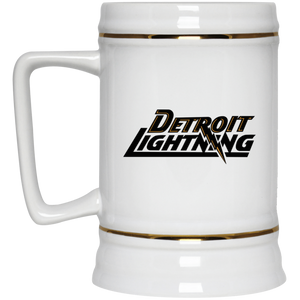 Detroit Lightning Beer Mug Stein Ceramic 22 Oz. Capacity MISL Soccer Team color White Detroit Lightning Beer Mug Stein Ceramic 22 Oz. Capacity MISL Soccer Team color White