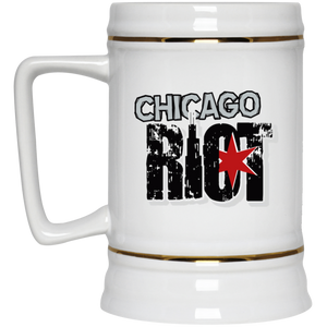 Chicago Riot Beer Mug Stein Ceramic 22 Oz. Capacity MISL Soccer Team color White Chicago Riot Beer Mug Stein Ceramic 22 Oz. Capacity MISL Soccer Team color White