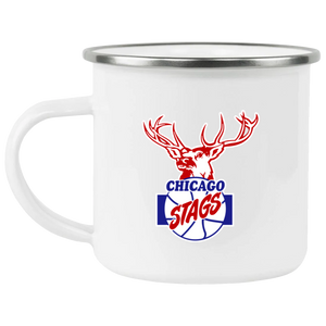 Chicago Stags Camping Mug Enamel 12 oz. NBA Basketball Team color White Chicago Stags Camping Mug Enamel 12 oz. NBA Basketball Team color White