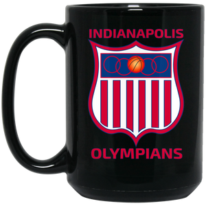 Indianapolis Olympians Mug Coffee Tea Beverage 15 oz. Ceramic NBA Basketball Team color Black Indianapolis Olympians Mug Coffee Tea Beverage 15 oz. Ceramic NBA Basketball Team color Black