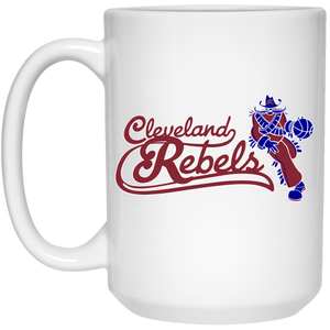 Cleveland Rebels Coffee Mug Ceramic 15 oz. NBA Basketball Team color White Cleveland Rebels Coffee Mug Ceramic 15 oz. NBA Basketball Team color White