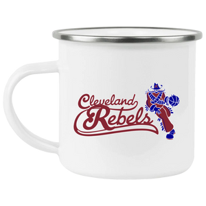 Indianapolis Olympians Camping Mug Enamel 12 oz. NBA Basketball Team color White Indianapolis Olympians Camping Mug Enamel 12 oz. NBA Basketball Team color White