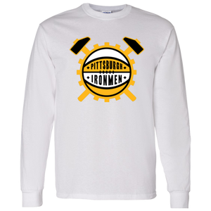 Pittsburgh Ironmen NBA Long Sleeve Shirt Classic National Basketball Association Team color White Pittsburgh Ironmen NBA Long Sleeve Shirt Classic National Basketball Association Team color White