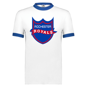Rochester Royals T-shirt Short Sleeve Cotton Tee Shirt NBA Basketball Team color White/Royal Blue Rochester Royals T-shirt Short Sleeve Cotton Tee Shirt NBA Basketball Team color White/Royal Blue