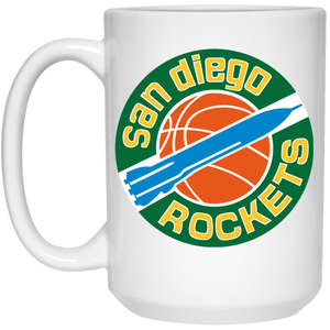 San Diego Rockets Coffee Mug Ceramic 15 oz. NBA Basketball Team color White San Diego Rockets Coffee Mug Ceramic 15 oz. NBA Basketball Team color White