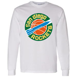 San Diego Rockets NBA Long Sleeve Shirt National Basketball Association Team color White San Diego Rockets NBA Long Sleeve Shirt National Basketball Association Team color White