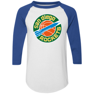 San Diego Rockets Raglan Shirt 3/4 Sleeve NBA Basketball Team color White/Royal Blue San Diego Rockets Raglan Shirt 3/4 Sleeve NBA Basketball Team color White/Royal Blue