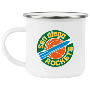 San Diego Rockets Camping Mug Enamel 12 oz. NBA Basketball Team color White San Diego Rockets Camping Mug Enamel 12 oz. NBA Basketball Team color White