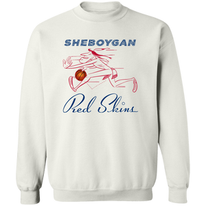 Sheboygan Redskins Crewneck Pullover Sweatshirt NBA Basketball Team color White Sheboygan Redskins Crewneck Pullover Sweatshirt NBA Basketball Team color White