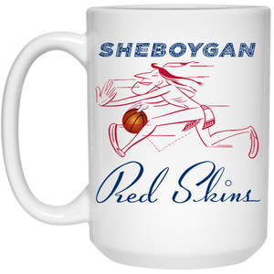 Sheboygan Redskins Coffee Mug Ceramic 15 oz. NBA Basketball Team color White Sheboygan Redskins Coffee Mug Ceramic 15 oz. NBA Basketball Team color White