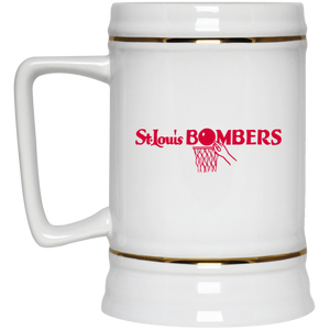 St. Louis Bombers Beer Stein Mug Ceramic 22 oz. NBA Basketball Team color White
