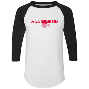 St. Louis Bombers Raglan Shirt 3/4 Sleeve NBA Basketball Team color White/Black St. Louis Bombers Raglan Shirt 3/4 Sleeve NBA Basketball Team color White/Black