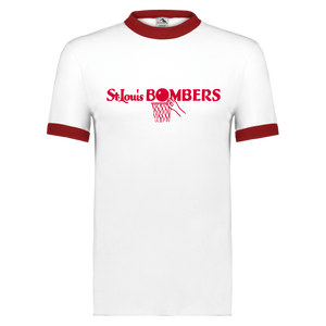 St. Louis Bombers T-shirt Short Sleeve Cotton Tee Shirt NBA Basketball Team color White/Red St. Louis Bombers T-shirt Short Sleeve Cotton Tee Shirt NBA Basketball Team color White/Red