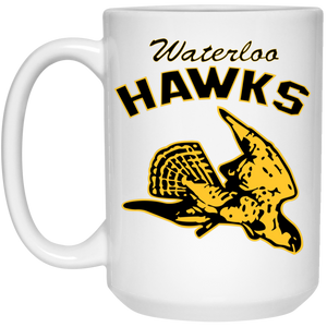 Waterloo Hawks Coffee Mug Ceramic 15 oz. NBA Basketball Team color White Waterloo Hawks Coffee Mug Ceramic 15 oz. NBA Basketball Team color White