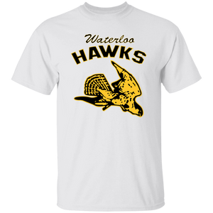 Waterloo Hawks T-shirt Short Sleeve Tee Shirt Cotton NBA Basketball Team color White Waterloo Hawks T-shirt Short Sleeve Tee Shirt Cotton NBA Basketball Team color White