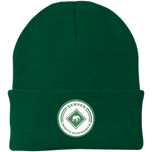 Denver White Elephants Knit Beanie Cap Negro League Baseball Team color Green Denver White Elephants Knit Beanie Cap Negro League Baseball Team color Green