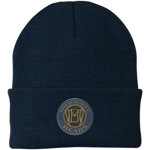 Milwaukee Bears Knit Beanie Cap Negro Leagues Baseball Team color Navy Milwaukee Bears Knit Beanie Cap Negro Leagues Baseball Team color Navy