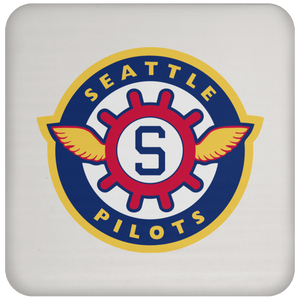 Seattle Pilots MLB Baseball Drink Coaster Table Pad Major League Baseball color White Seattle Pilots MLB Baseball Drink Coaster Table Pad Major League Baseball color White