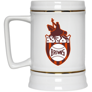 St. Louis Browns Beer Stein Mug Ceramic 22 oz. Capacity MLB Baseball Team color White St. Louis Browns Beer Stein Mug Ceramic 22 oz. Capacity MLB Baseball Team color White