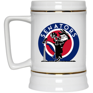 Washington Senators Beer Stein Mug Ceramic 22 oz. Capacity MLB Baseball Team color White Washington Senators Beer Stein Mug Ceramic 22 oz. Capacity MLB Baseball Team color White