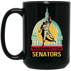 Washington Senators Mug Ceramic 15 Oz. Capacity MLB Baseball Team color Black