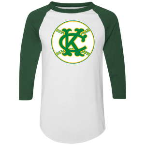 Kansas City Athletics Raglan Shirt 3/4 Sleeve MLB Baseball Team color White/Forest Green Kansas City Athletics Raglan Shirt 3/4 Sleeve MLB Baseball Team color White/Forest Green
