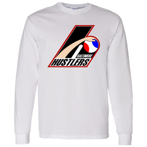 Baltimore Hustlers ABA Long Sleeve Shirt Classic American Basketball Association Team color White Baltimore Hustlers ABA Long Sleeve Shirt Classic American Basketball Association Team color White