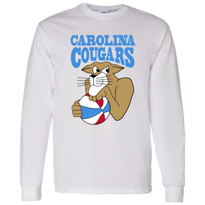 Carolina Cougars ABA Long Sleeve Shirt American Basketball Association color White Carolina Cougars ABA Long Sleeve Shirt American Basketball Association color White