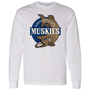 Minnesota Muskies ABA Long Sleeve Shirt Classic American Basketball Association Team color White Minnesota Muskies ABA Long Sleeve Shirt Classic American Basketball Association Team color White