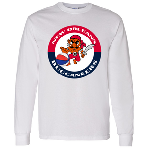 New Orleans Buccaneers ABA Long Sleeve Shirt American Basketball Association color White New Orleans Buccaneers ABA Long Sleeve Shirt American Basketball Association color White