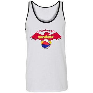 Pittsburgh Condors ABA Tank Top American Basketball Association Team color White/Black Pittsburgh Condors ABA Tank Top American Basketball Association Team color White/Black