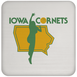 Iowa Cornets WBL Drink Coaster Table Pad Women's Pro Basketball League Team color White Iowa Cornets WBL Drink Coaster Table Pad Women's Pro Basketball League Team color White