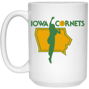 Iowa Cornets WBL Mug Ceramic 15 oz. Women's Professional Basketball League color White Iowa Cornets WBL Mug Ceramic 15 oz. Women's Professional Basketball League color White