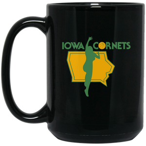 Iowa Cornets WBL Mug Black Ceramic 15 oz. Women's Pro Basketball League Team Iowa Cornets WBL Mug Black Ceramic 15 oz. Women's Pro Basketball League Team