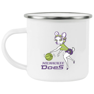 Milwaukee Does Camping Mug 12 oz. Enamel Women's Pro Basketball League Team color White Milwaukee Does Camping Mug 12 oz. Enamel Women's Pro Basketball League Team color White