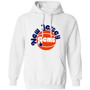 New Jersey Gems WBL Hoodie Pullover Womens Pro Basketball Team color White New Jersey Gems WBL Hoodie Pullover Womens Pro Basketball Team color White